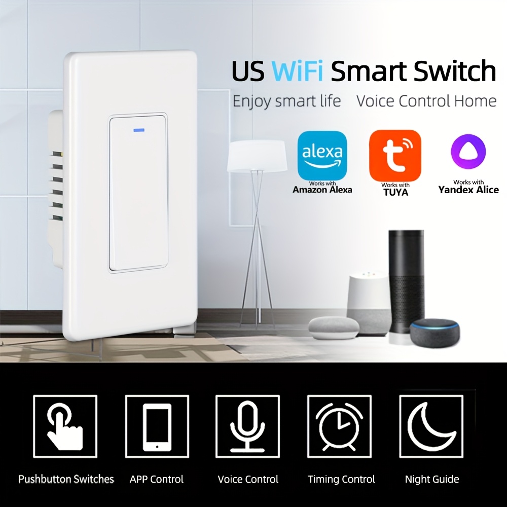 smart wi fi wall switch voice control Temu