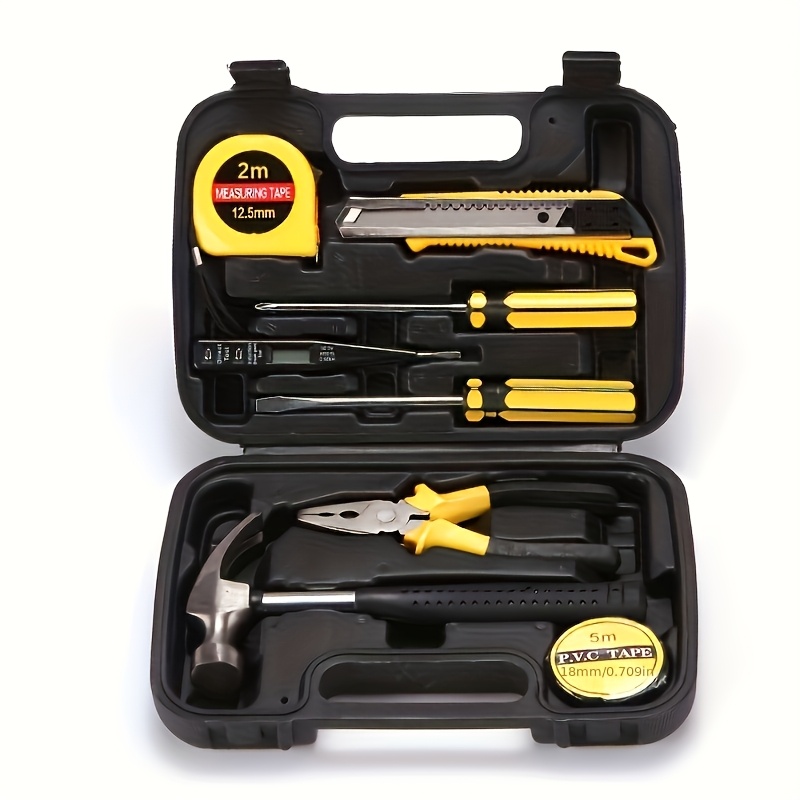 TEMU 9pcs Professional Screwdriver Set With Magnetic Bit Holder - Chrome Vanadium Steel, Includes Slotted, Phillips, Hex, Torx Bits & Precision Tools