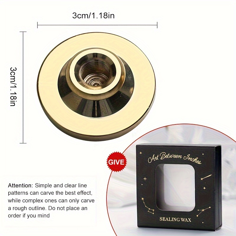 TEMU Custom Wax Seal Stamp With Your Own Design - Personalized Logo & Photo, Ideal For Wedding Invitations & Office Use, Durable Copper, 3cm/1.18in