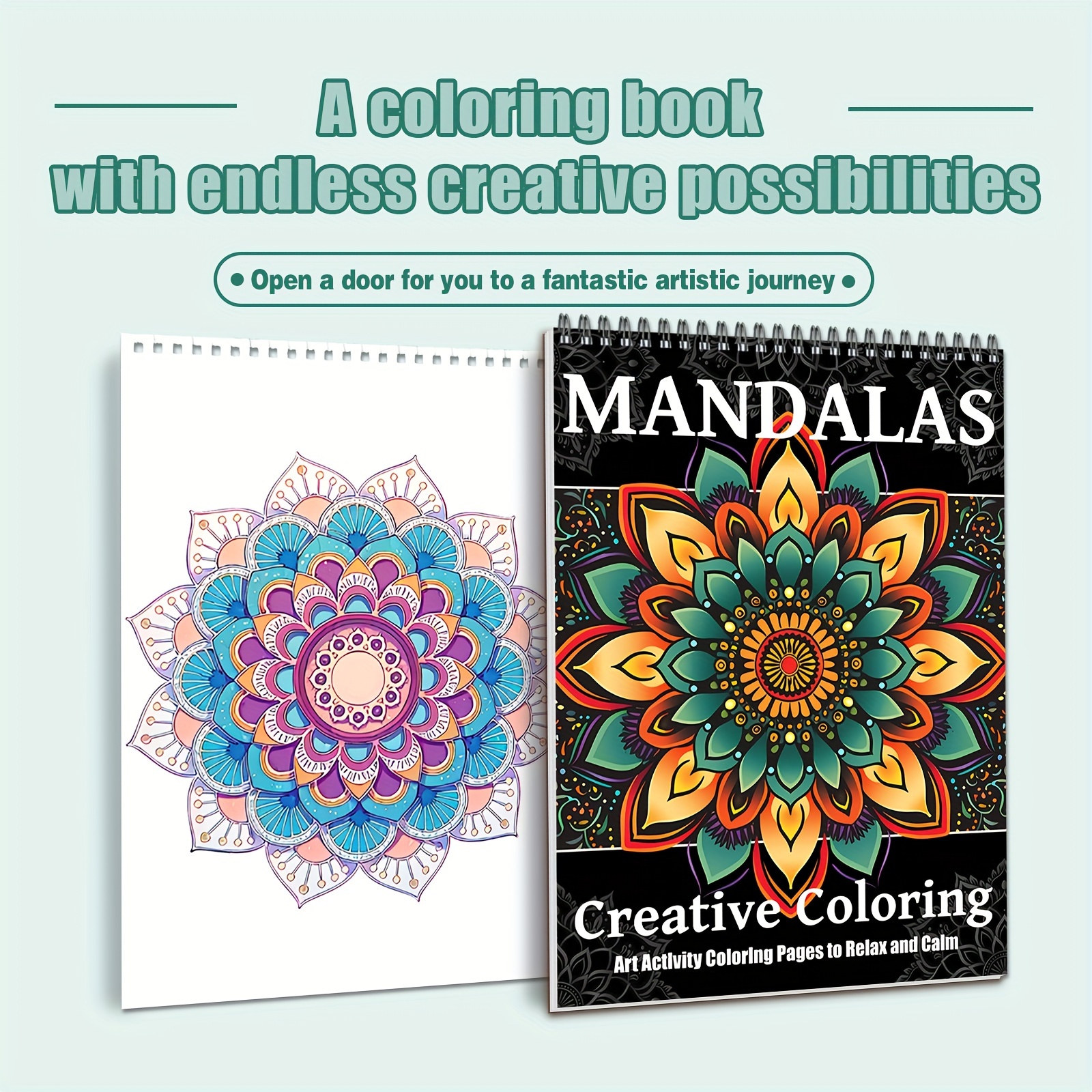 

Mandala-themed Coloring Book, New Year, Valentine's Day, Halloween, Easter And More