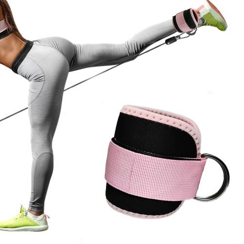 2pcs pink ankle straps for gym fitness strengthen glute leg muscles with comfortable d ring cuffs