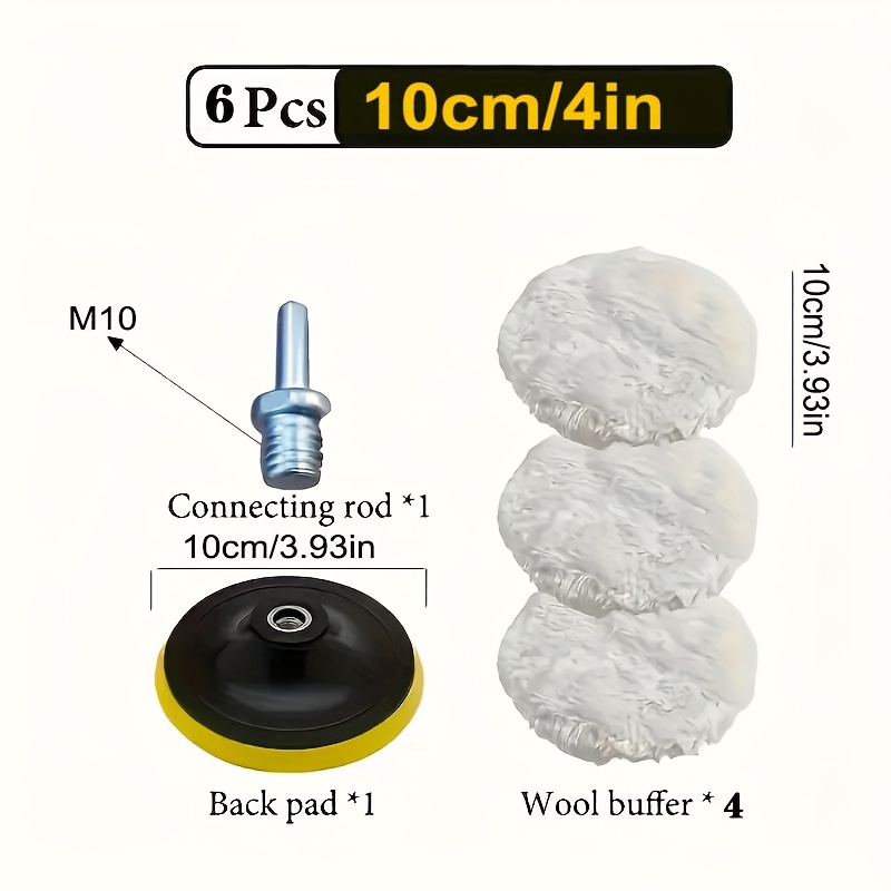 E-shop Industrielle 6-teilige Polierset - Auto-Puffer-Bohrerzubehör mit langlebigen Kunststoff-Hochdichte-Schaumpads und Premium-Polierrollen -