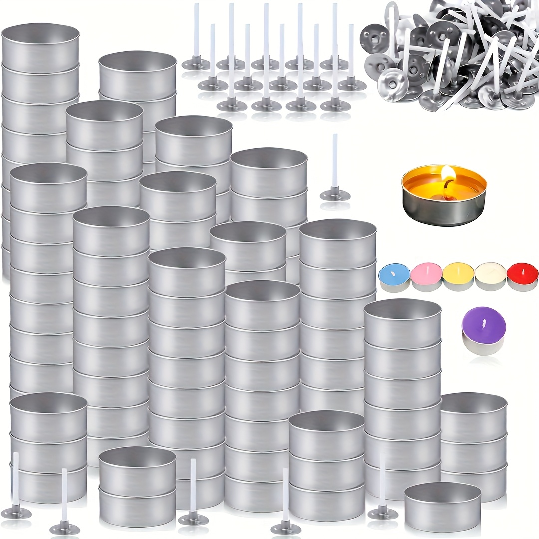 

50//200 Pack 1.57 Inch Aluminum Candle Tins With Wicks, Diy Candle Making Supplies Kit, Tea Light Candle Molds For , Christmas, Valentine's Day, Ramadan Crafting