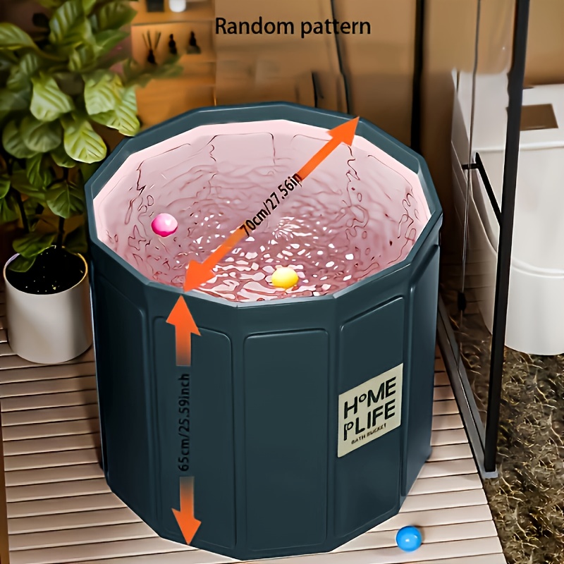 Image of Large Portable Bathtub, Compact Soaking Tub For Small Spaces, Adult Round Bathtub, Easy To Assemble And Store, Inflatable Bathtub For Outdoor Bathing Solutions, Ideal For Home Bathroom Spa Use
