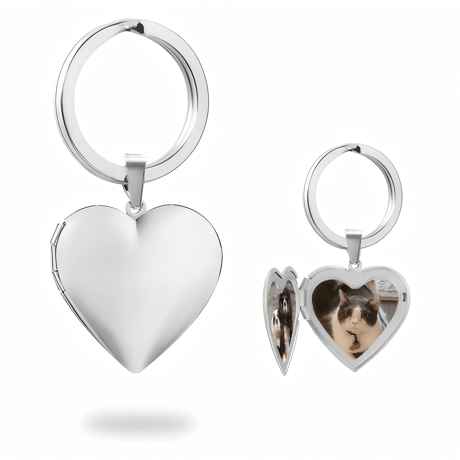 TEMU Custom Heart Photo Frame Keychain, Stainless Steel Locket Keychain, Couple Keychain, In Memory Of , Pets.