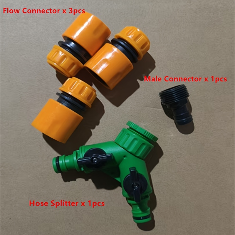 Y-type Water Distributor With Switch Hose Splitter Garden Irrigation Tee Watering Fittings Plastic Joint Quick Connect Ball Valve