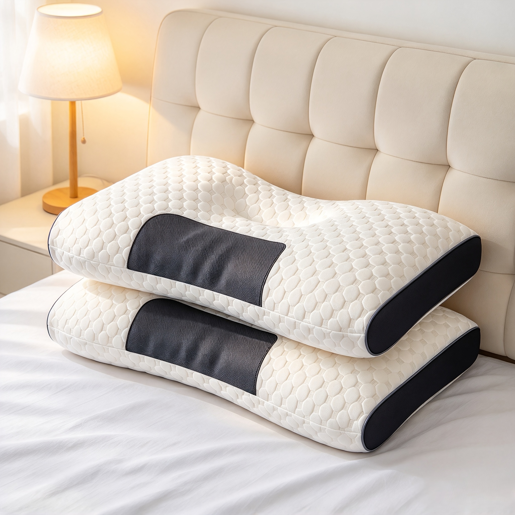 TEMU 1pc/ 2pcs Soft Neck Pillow, Neck Support Pillow For Sleeping, Ideal For Side, Back & Stomach Sleepers, Promotes Deep Sleep, All-night Cozy Rest,