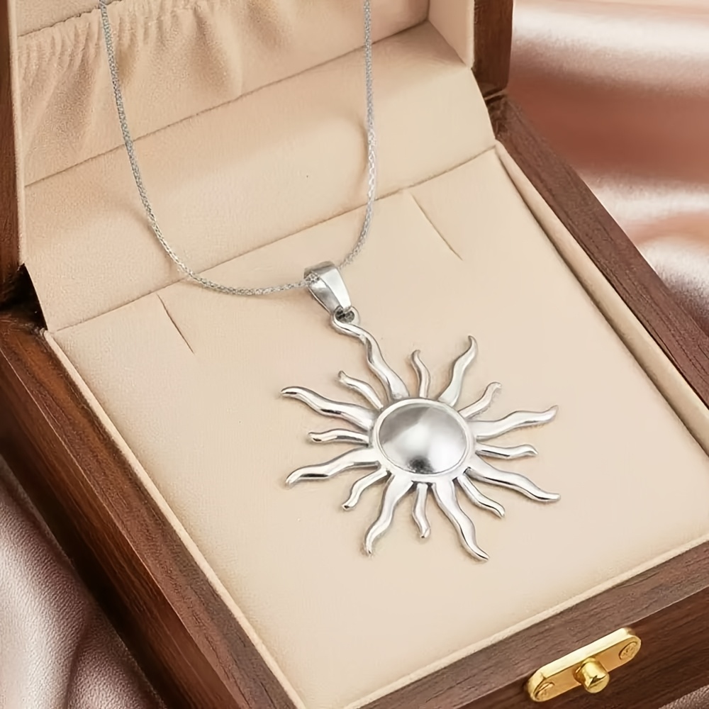 E-shop 1 Stück LXALRY Damen Sonnenanhänger Halskette - Minimalistisches Vintage Sonnenhalsband mit Metall, Sonnengeschenk für & Partys, Ganzjähriges
