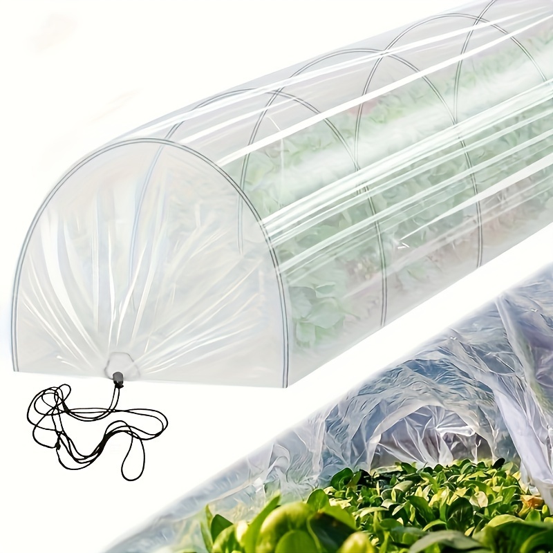 

White Polyethylene Tunnel Kit With Adjustable Straps - Outdoor Garden Arch Cloche For Raised Beds, Moisture & Pest Control, Easy Setup - Ideal For Winter Protection & Strawberry (1 Pack)