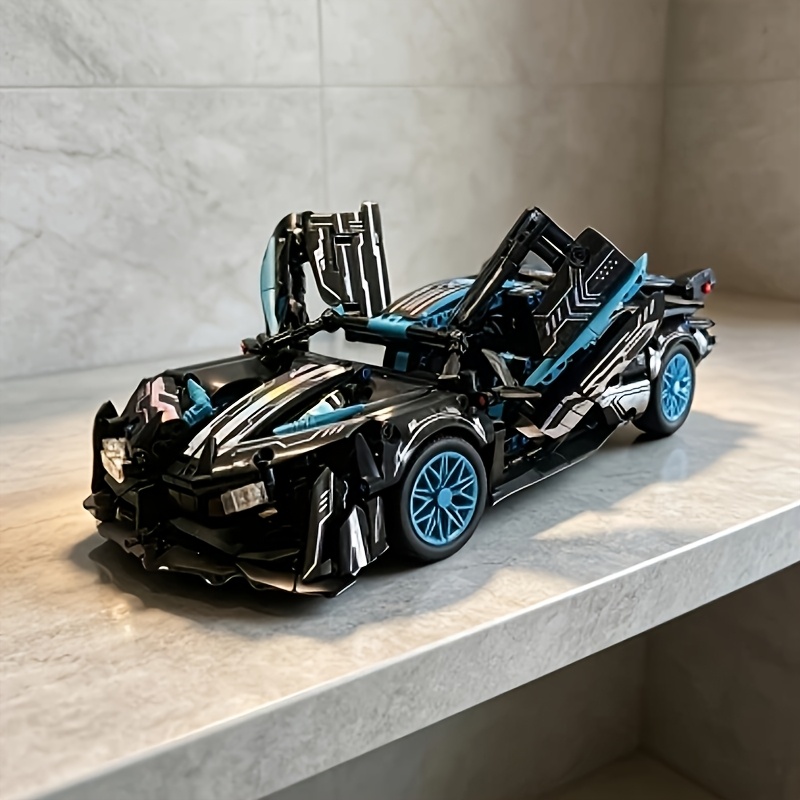 Stunning Black Sports Car Model Building Block Ornament