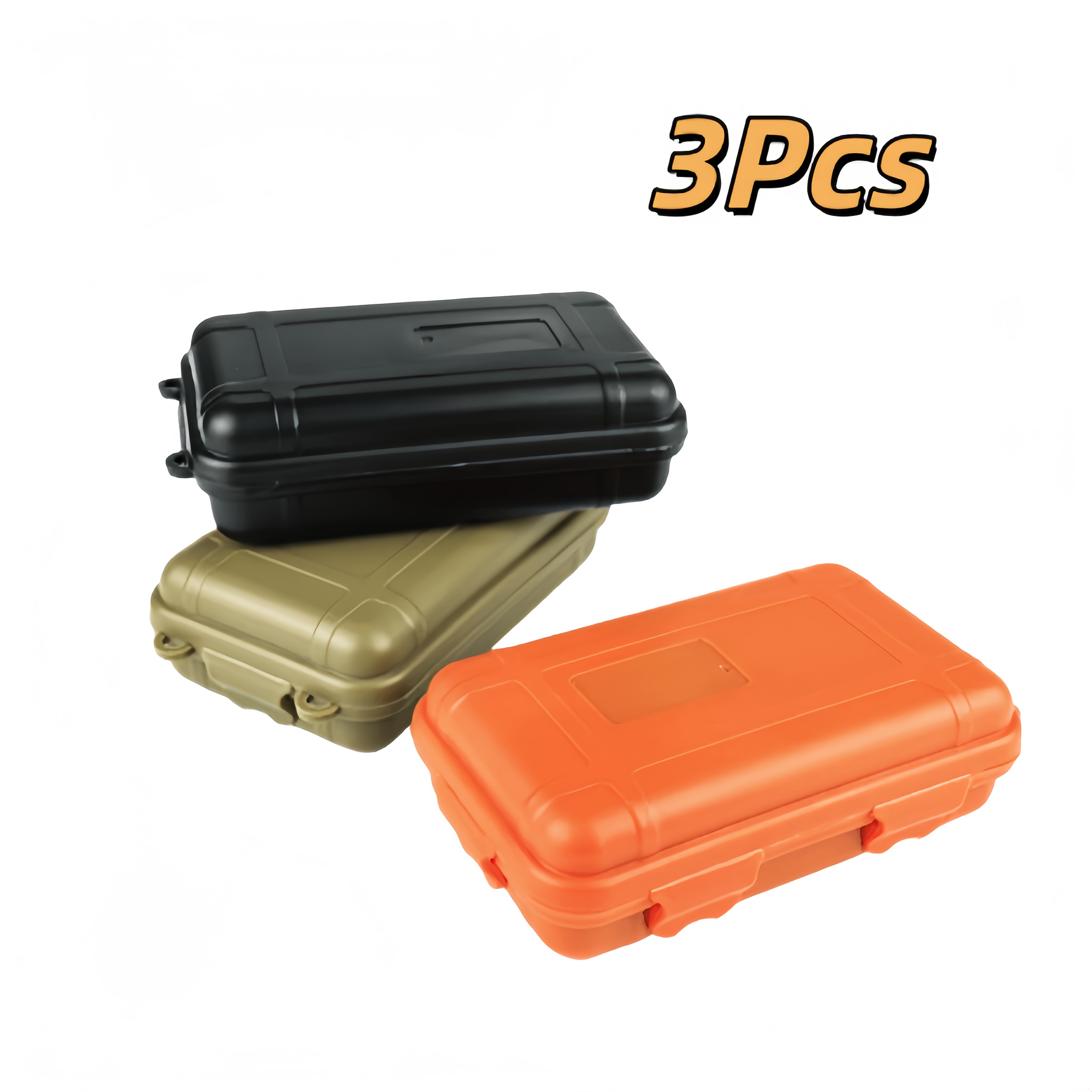 TEMU 3-pack Hard Shell Storage Cases, Shockproof Protective Box With Removable Foam Insert, Impact Resistant Organizer For Outdoor Camping, Survival