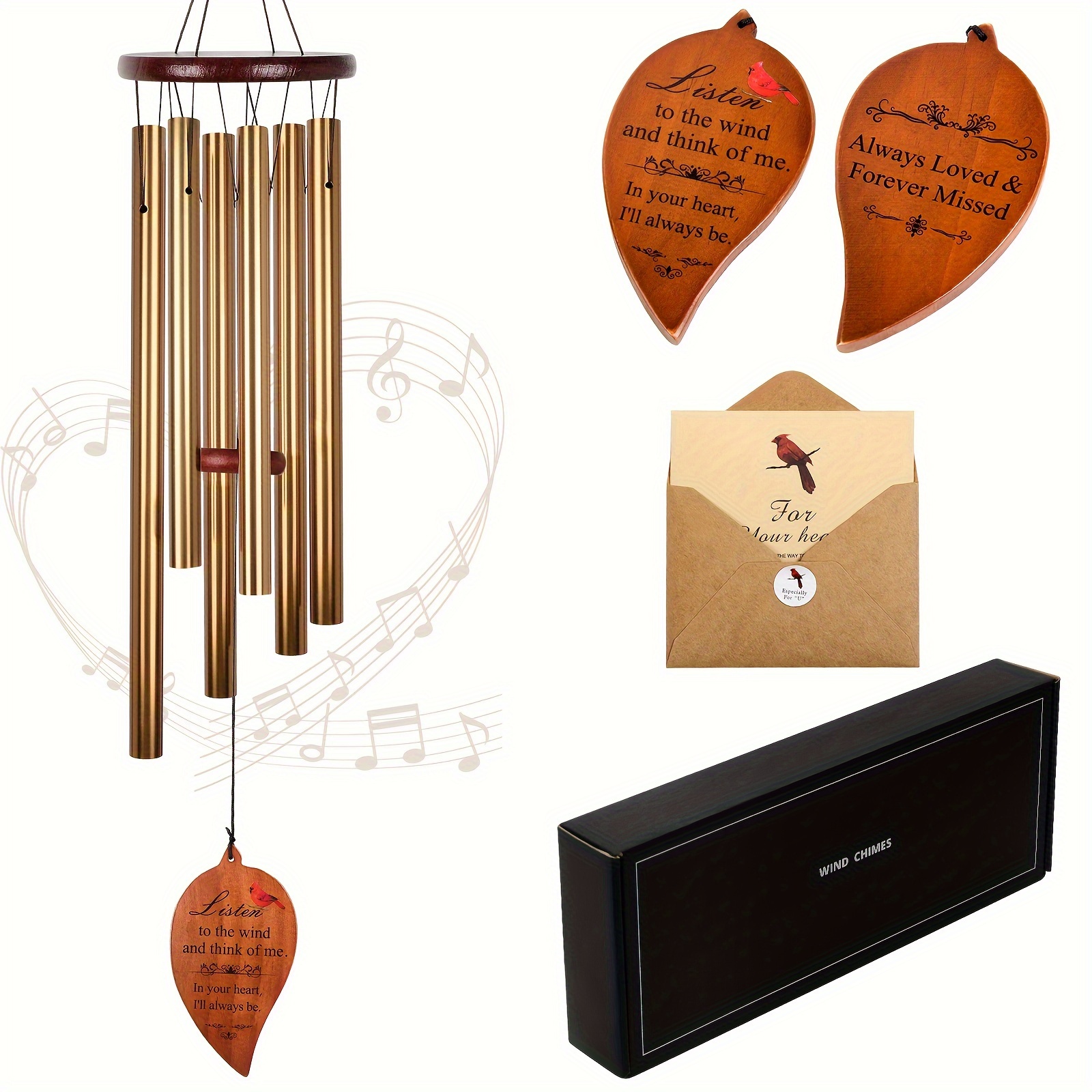 

Wind Chimes For Outside Deep Tone Aluminium Windchimes Outdoors Patio Decor Memorial Wind Chimes For Loss Of Mom Condolence Bereavement Memorial Gifts Sympathy Wind Chimes Yard Porch Golden