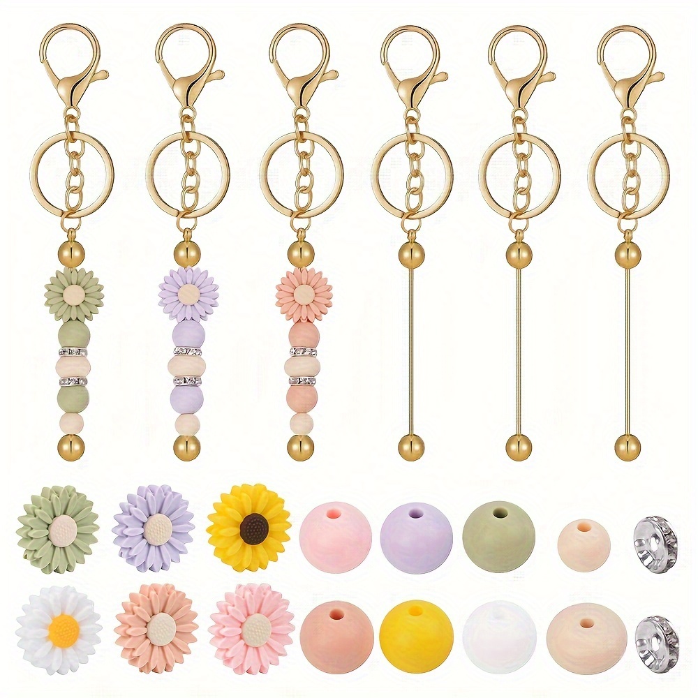 

24pcs 22mm Silicone Daisy Sunflower Assorted Colors Loose Beads Set, Diy Crafts & Keychain Key Ring Holder Purse/car/backpack Jewelry Making Supplies