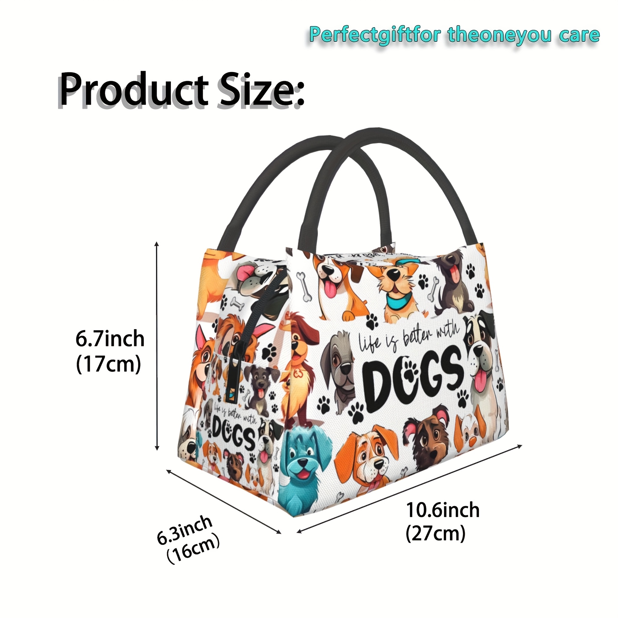 TEMU 1pc Merry Christmas, Multi-puppy Patterns, Portable Reusable Insulated Bag, Cooler Bag, Camping Beach Essential, Suitable For Home, Office,