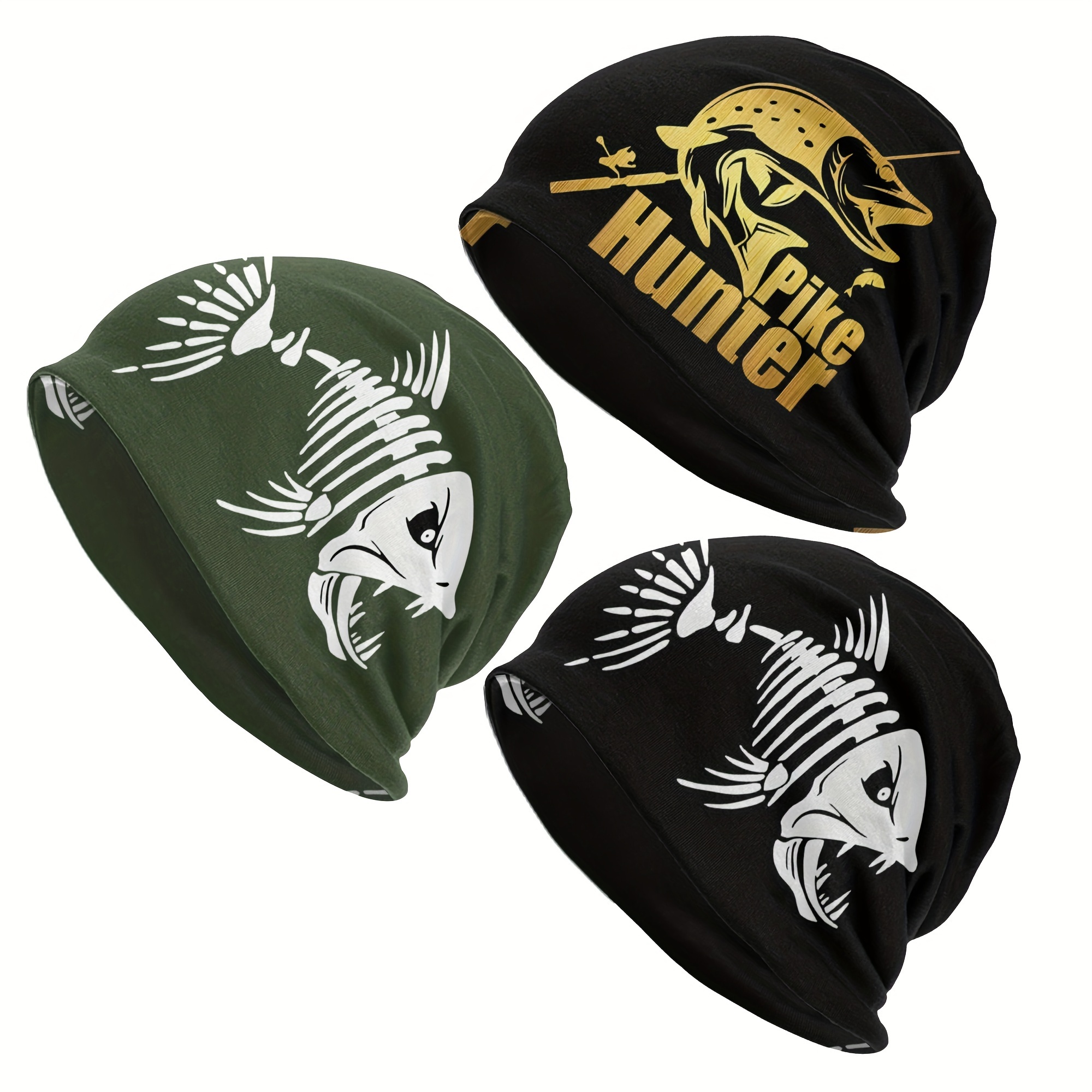 1pc Thin Fish Fishing Theme Beanies Skullies Gifts For Men, Don't Miss  These Great Deals