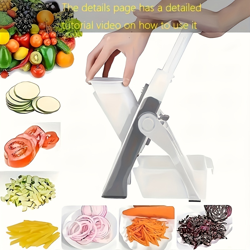 Picador de verduras multifuncional para ensaladas, espiralizador, cortador  de verduras, picador de cebolla con contenedor, picador profesional de