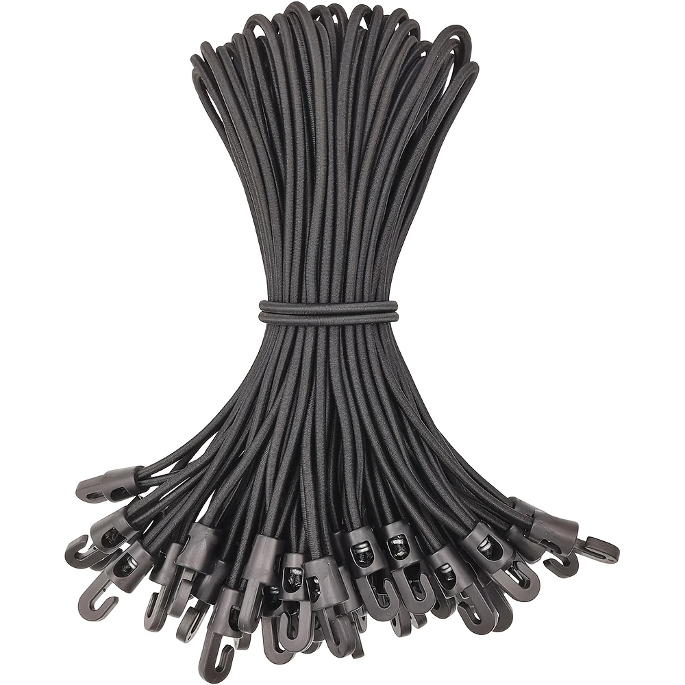 E-shop 30/50 Stück Gummiseile mit Haken, vielseitige Gepäckseile mit einer Länge von 25 cm, geeignet für Fahrräder und Motorräder, hergestellt aus