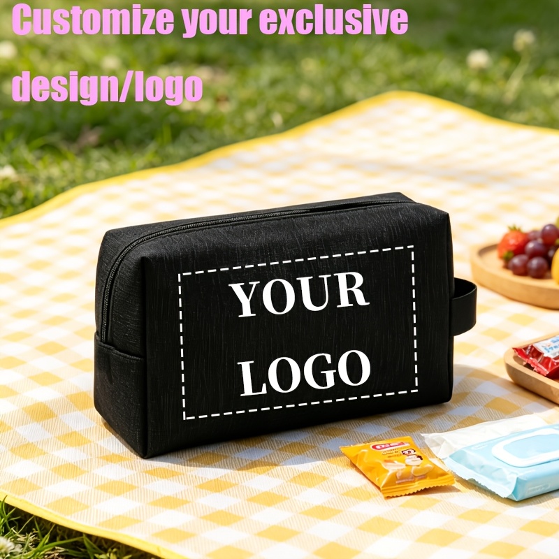 TEMU Neceser de maquillaje 1/4 personalizable, compatible con: patrones/logotipos/textos personalizados, organizador de artículos de de viaje con