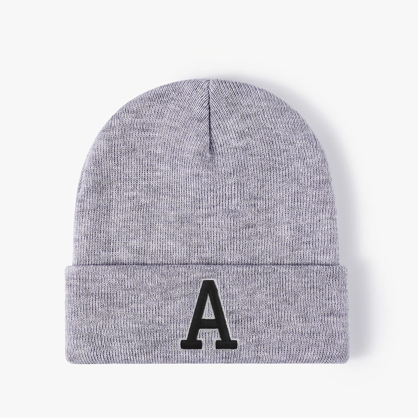 TEMU Embroidered Letter A Beanie Men Women Unisex Cap Outdoor Hat Boy Trendy Individual Fashion No-brim Cap Girl Y2k Style Couple's Gift