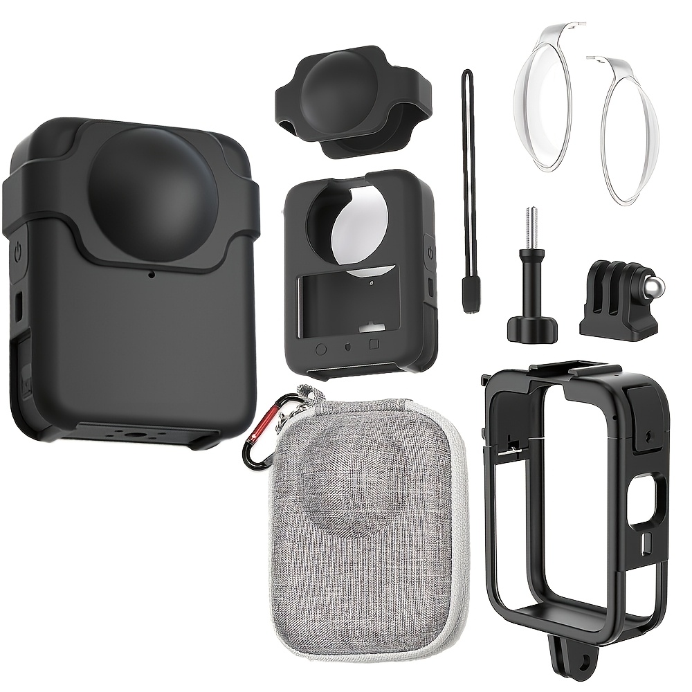 TEMU Protective Additions Kit For 360, Protective Lens And Protective Case And Camera Storage Bag And Expansion Frame, Anti-scratch, Anti-drop, Full