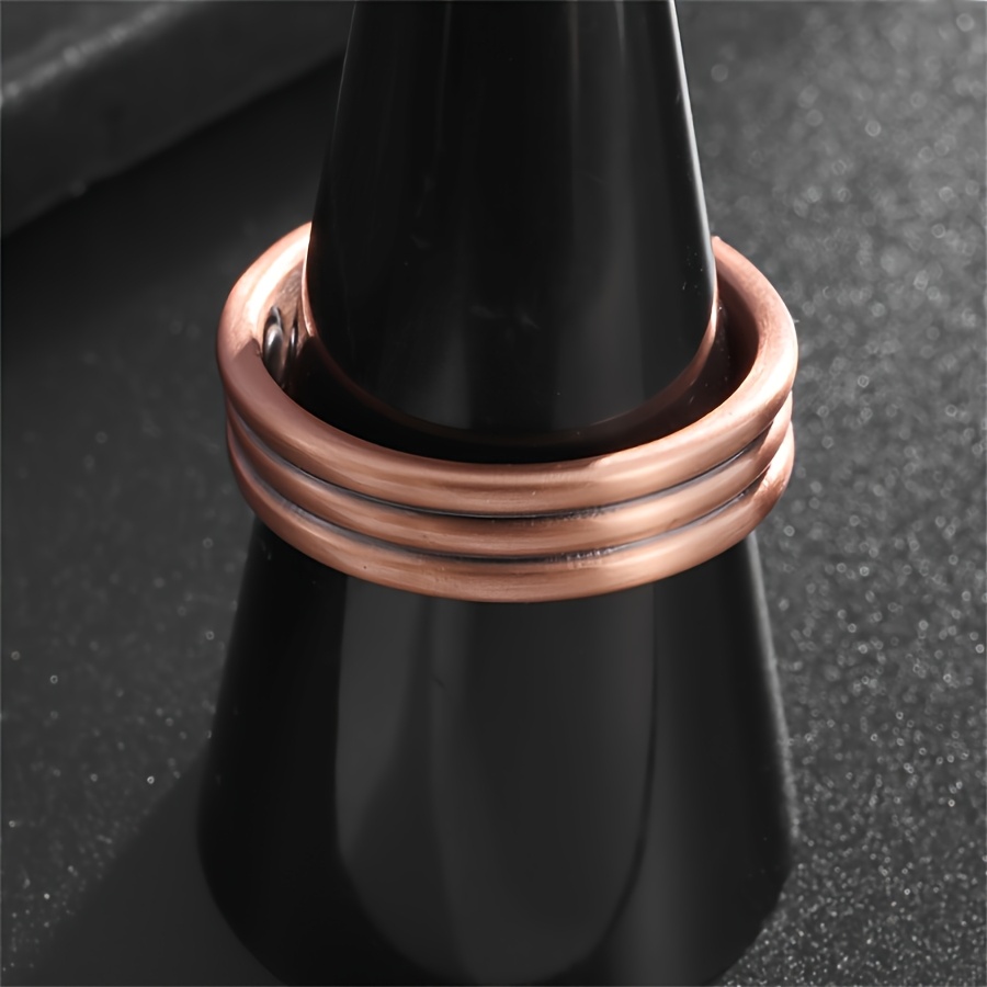 Bohemian Geometric Texture Open Copper Ring