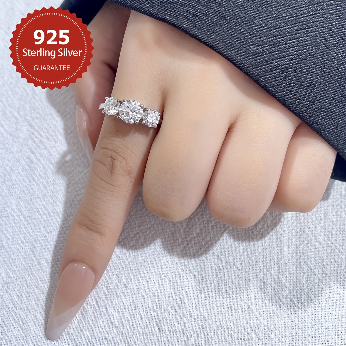 2CT Moissanite Sparkle Eternity Ring s925 Sterling Silver Hypoallergenic