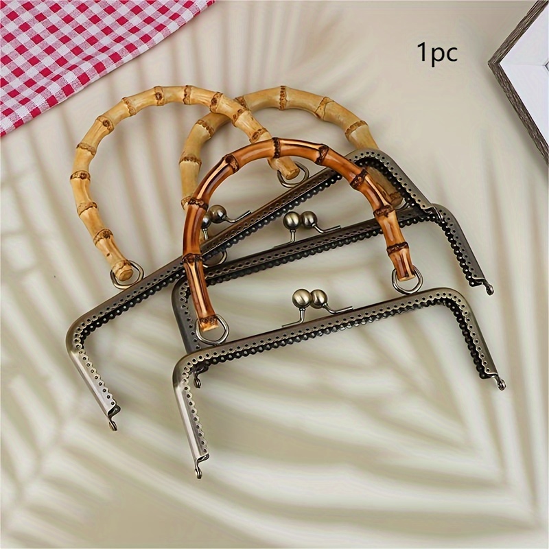 

1pc Vintage Bronze Bamboo- Handle For Leather Bags - Replacement Hardware Accessory, Mixed Color