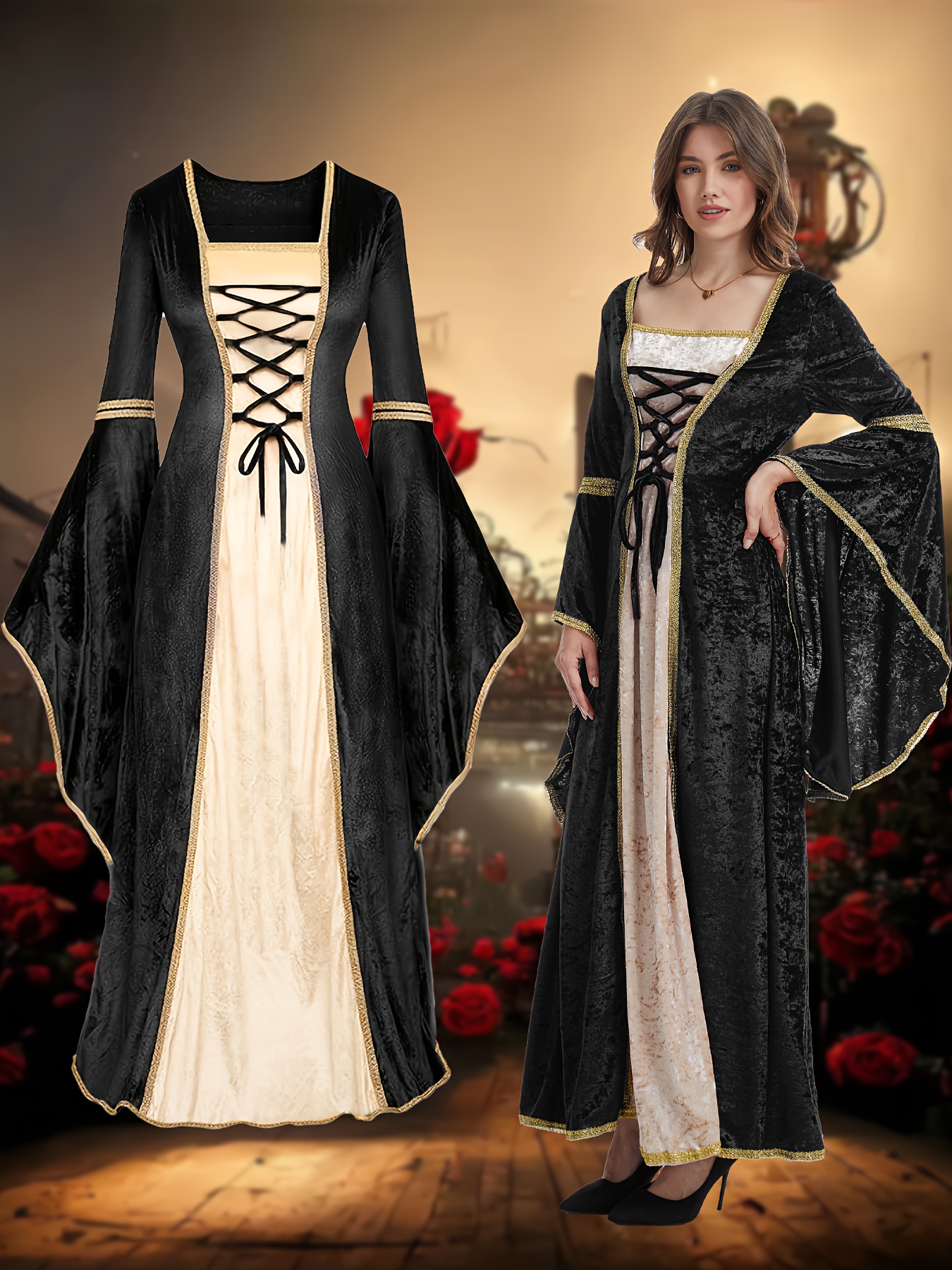 adult queen renaissance fair dress temu renaissance outfits female sold on Temu United States