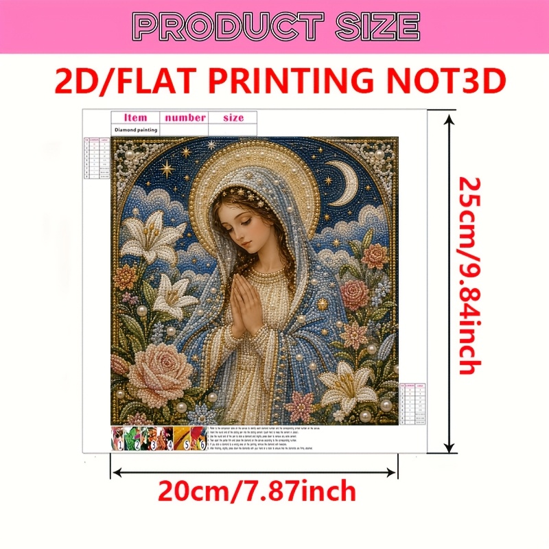 TEMU 2d Flat Surface, 1 Set Of Diamond Painting, Holiday Theme, Woman Pattern, Unframed, Suitable For Bedroom Decor, Living Room Wall Art, Room