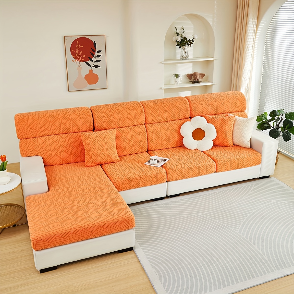 launch 1pc jacquard colorful fleece sofa cover elastic universal stretch sofa cover for   easy to   universal full wrap non slip sofa cover back cover and cushion cover sofa protection cover suitable for offic Product details 18