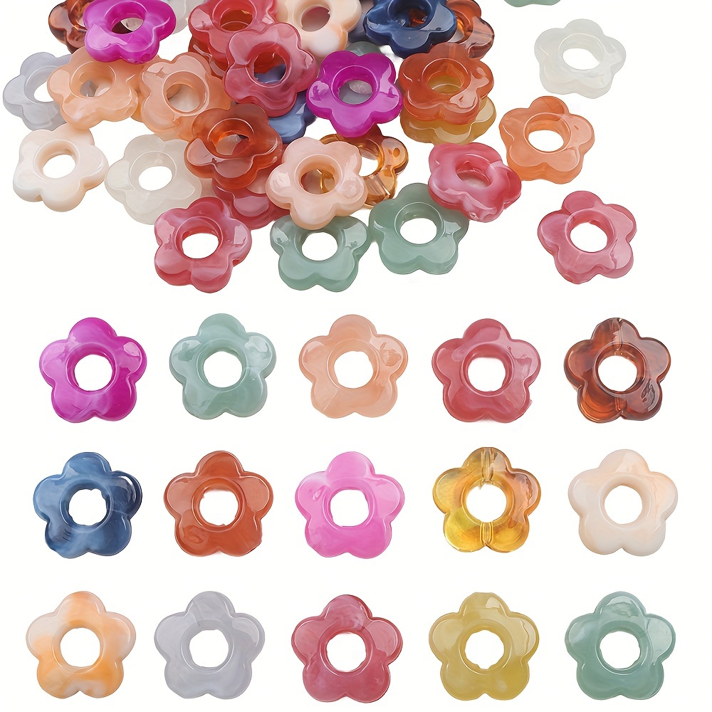 

12/50pcs Mixed Cute Flower Beads Diy Creative Handmade Flower Pendants For Necklace Bracelet Anklet Jewelry Making Accessories