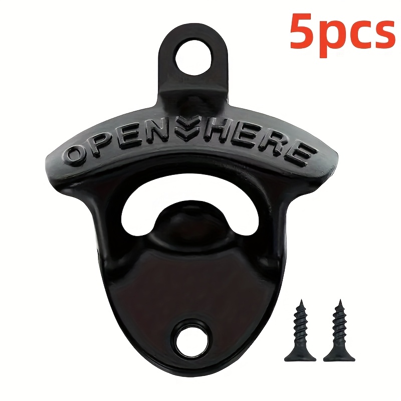 TEMU 5pcs ""vintage Retro Alloy Bottle Openers - Wall-mounted, Durable Metal, Indoor & Outdoor Use, Bbq & Bar Accessories, Bar Accessories | Vintage