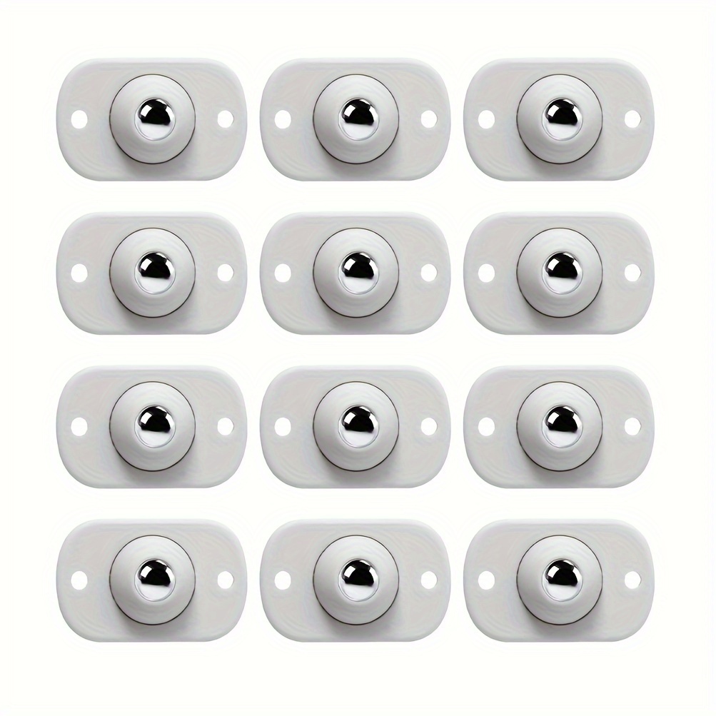 

12pcs Self-adhesive Strong Roller Wheels - Polished Metal , For Kitchen Appliances & Small Furniture