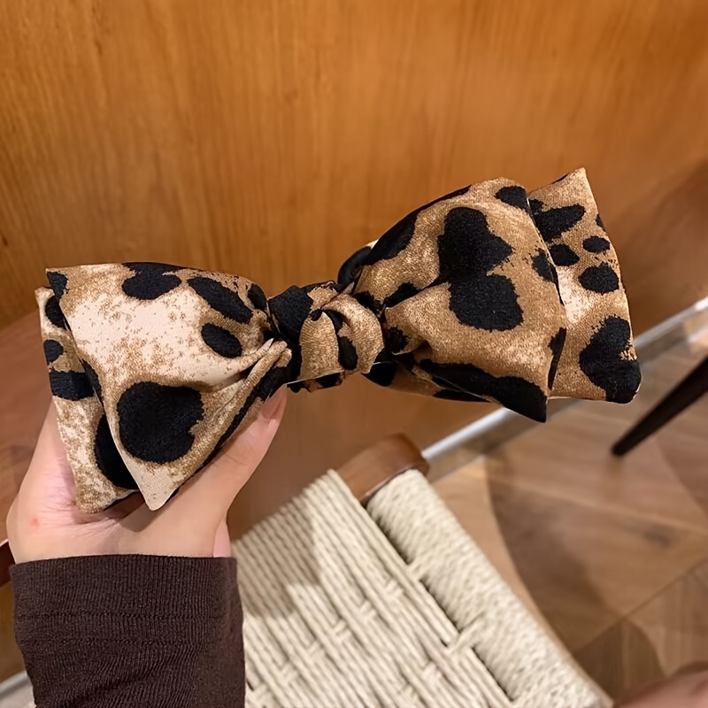 Große Leopardenmuster Haarschleife – Übergroße Schleife Mit Federclip Für Frauen & Mädchen