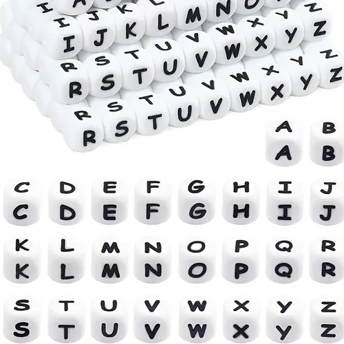 220pcs silicone letter 26 letter bead vowel letter bead 12mm silicone bead diy necklace bracelet keychain handmade diy make spell any english