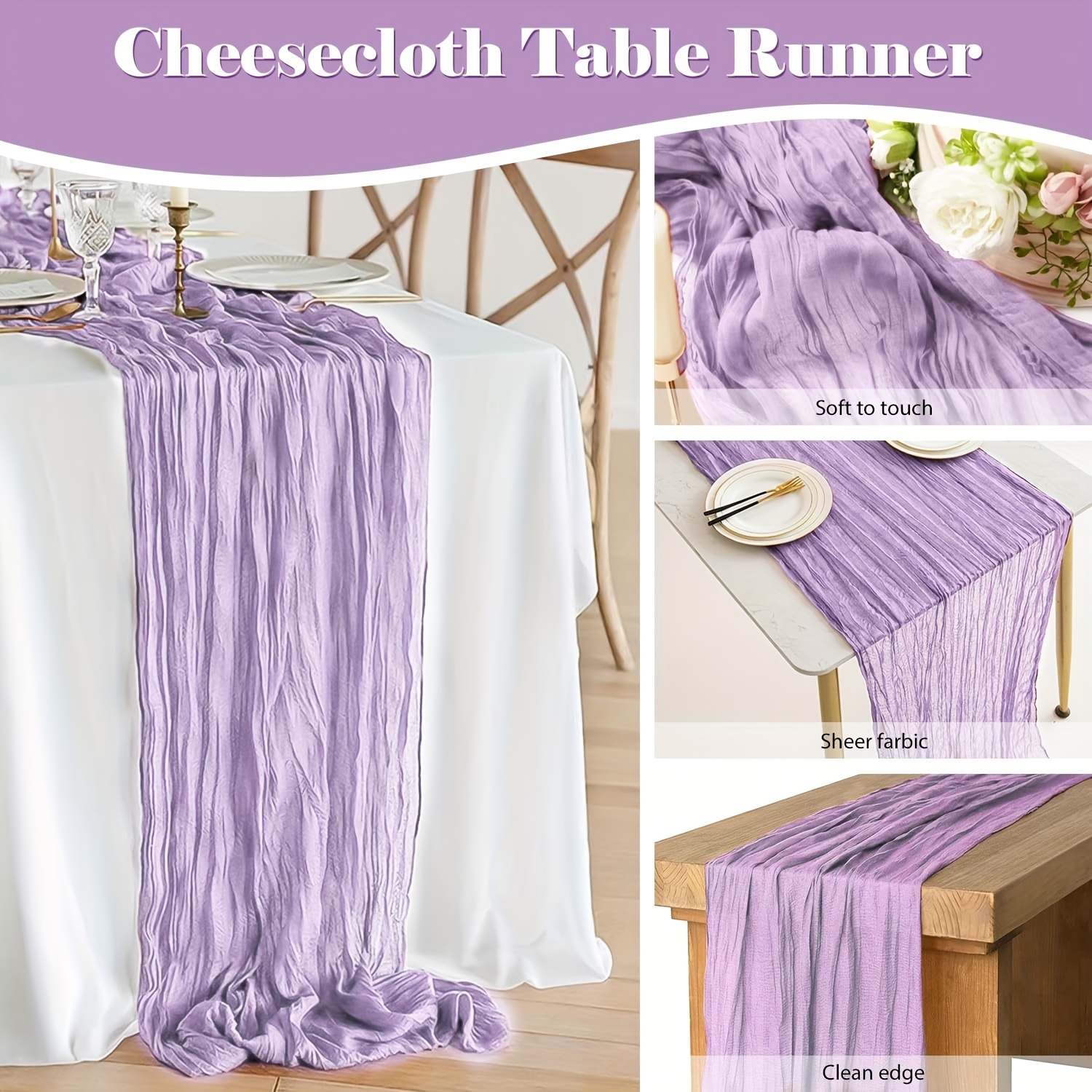 1 Chemin De Table En étamine, 89 X 304 Cm, Style Bohème