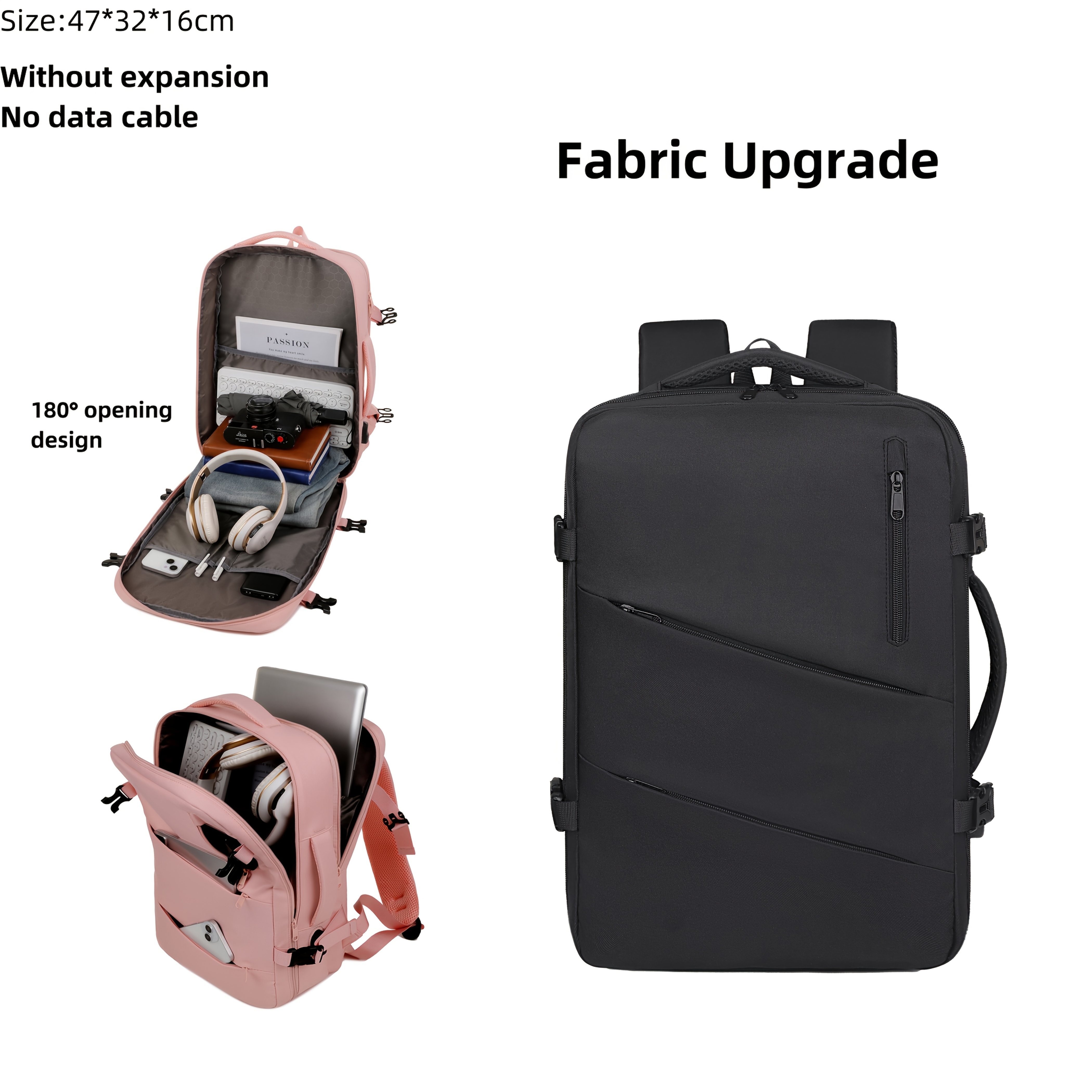 TEMU Large Capacity Travel Backpack, Lightweight Multifunctional Laptop Bag For Business Travel And Students, , Anti-theft Protection, Multiple