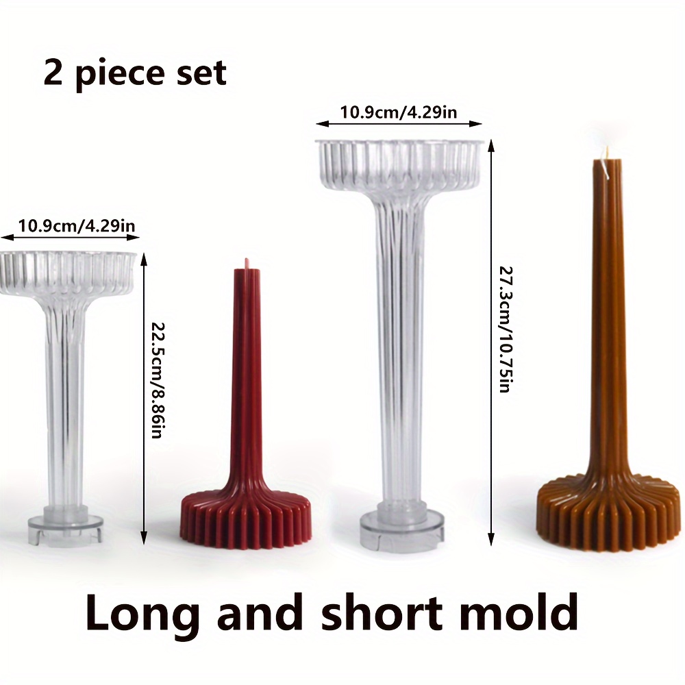 Image of Resin Casting Molds 3d Vase Shaped Candle Mold Diy Striped Column Candle Making Tool Acrylic Plastic Mold Resin Gypsum Mold Furniture Decoration