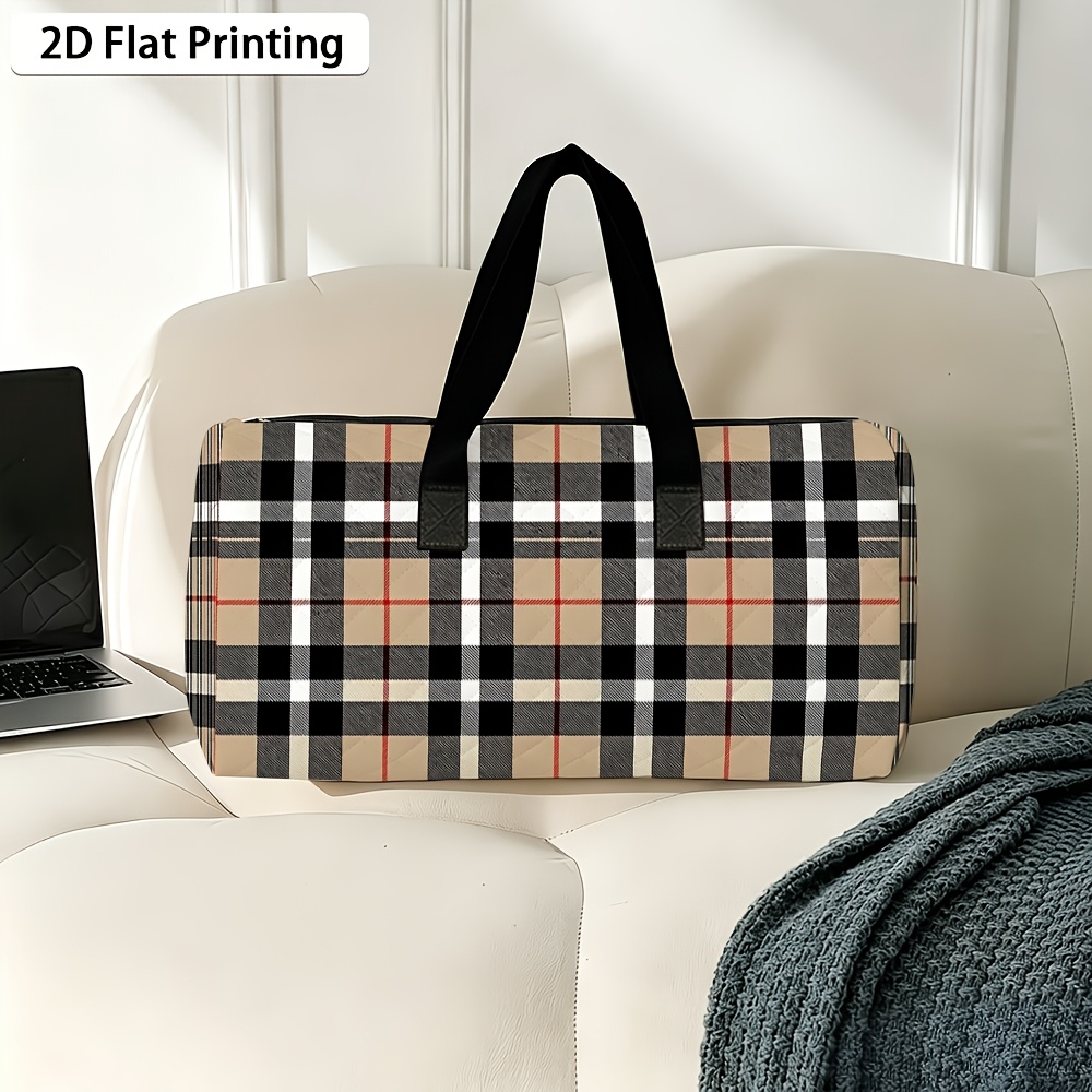 TEMU 2d Flat Printing, 1pc Travel Bag, Classic Pattern, New Unisex Crossbody Bag Shoulder Bag For Couples. An Essential For Daily Commuting, Ideal As