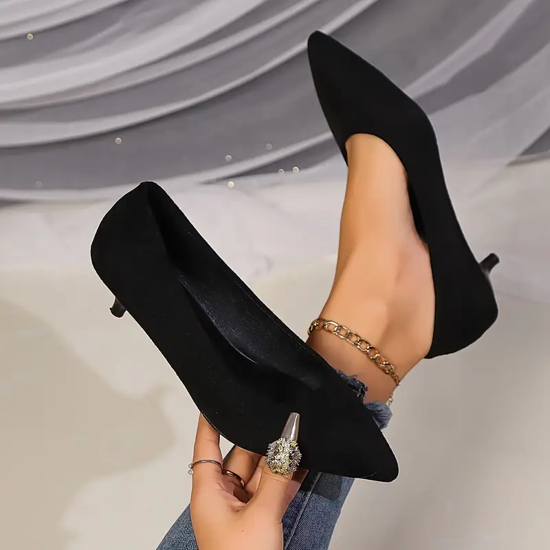womens classic pointed toe kitten heels black soft sole low - Temu womens classic pointed toe kitten heels black soft sole low - Temu