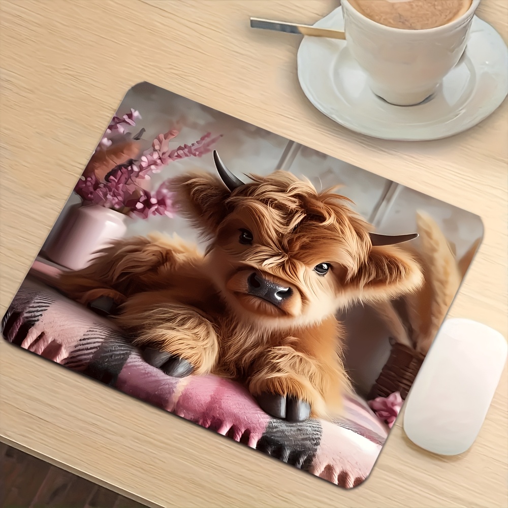 TEMU 1pc Tapis de Souris, Tapis de Souris Gaming Joli Calf, Adapté aux Fournitures de Bureau, Bureau, Table, Tapis de Bureau pour Clavier, Tapis de