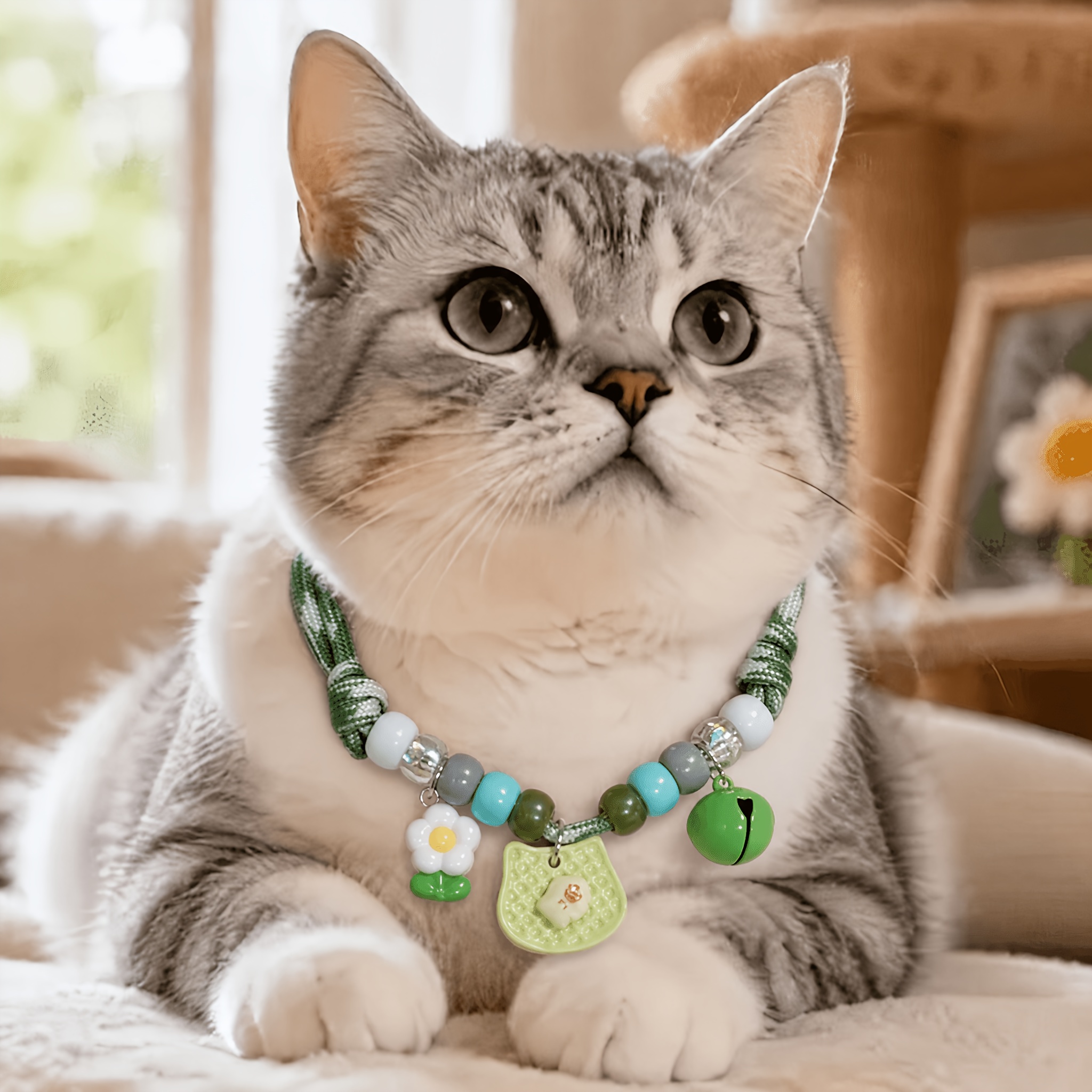 Cute Adjustable Cat Collar with Fruit Pendant