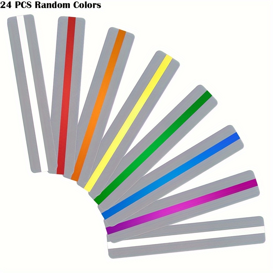 

24 Pieces Guided Reading Strips Strips Colored Colorful Bookmark - Helps With Dyslexia And Teacher Teaching (random Colors)