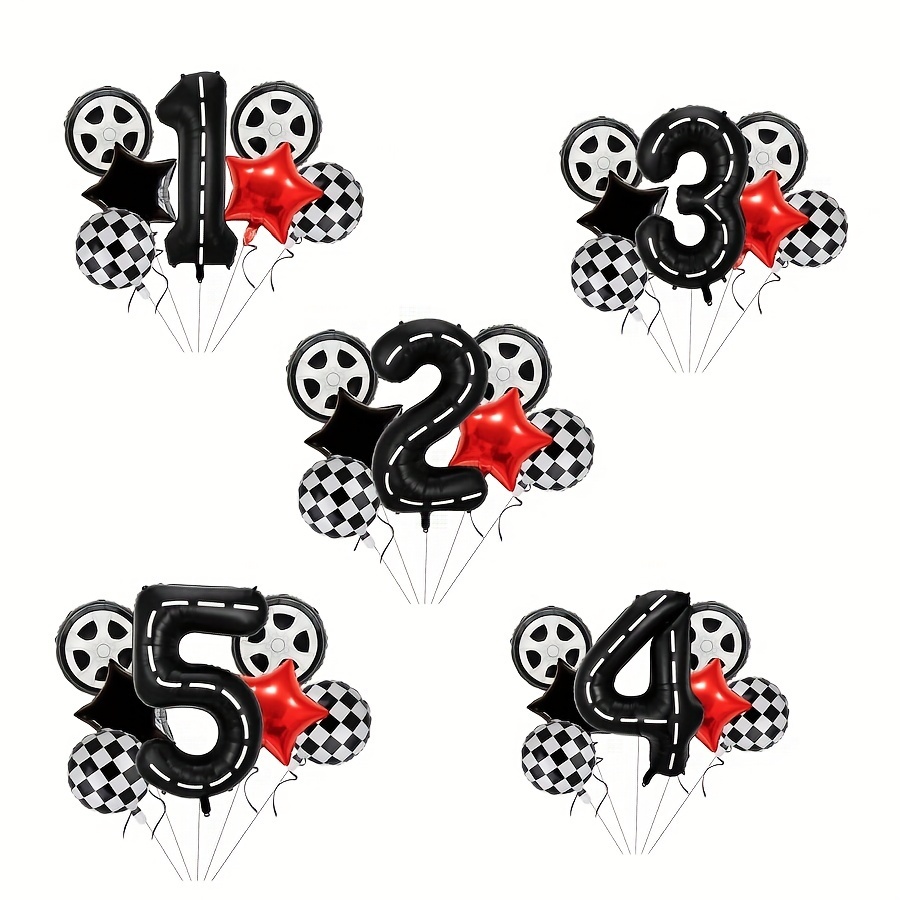 

Set Of 7 Race Car-themed Birthday Balloons, Featuring -inch 3 Balloon, Decorating A Party Celebrating A 3rd Birthday.