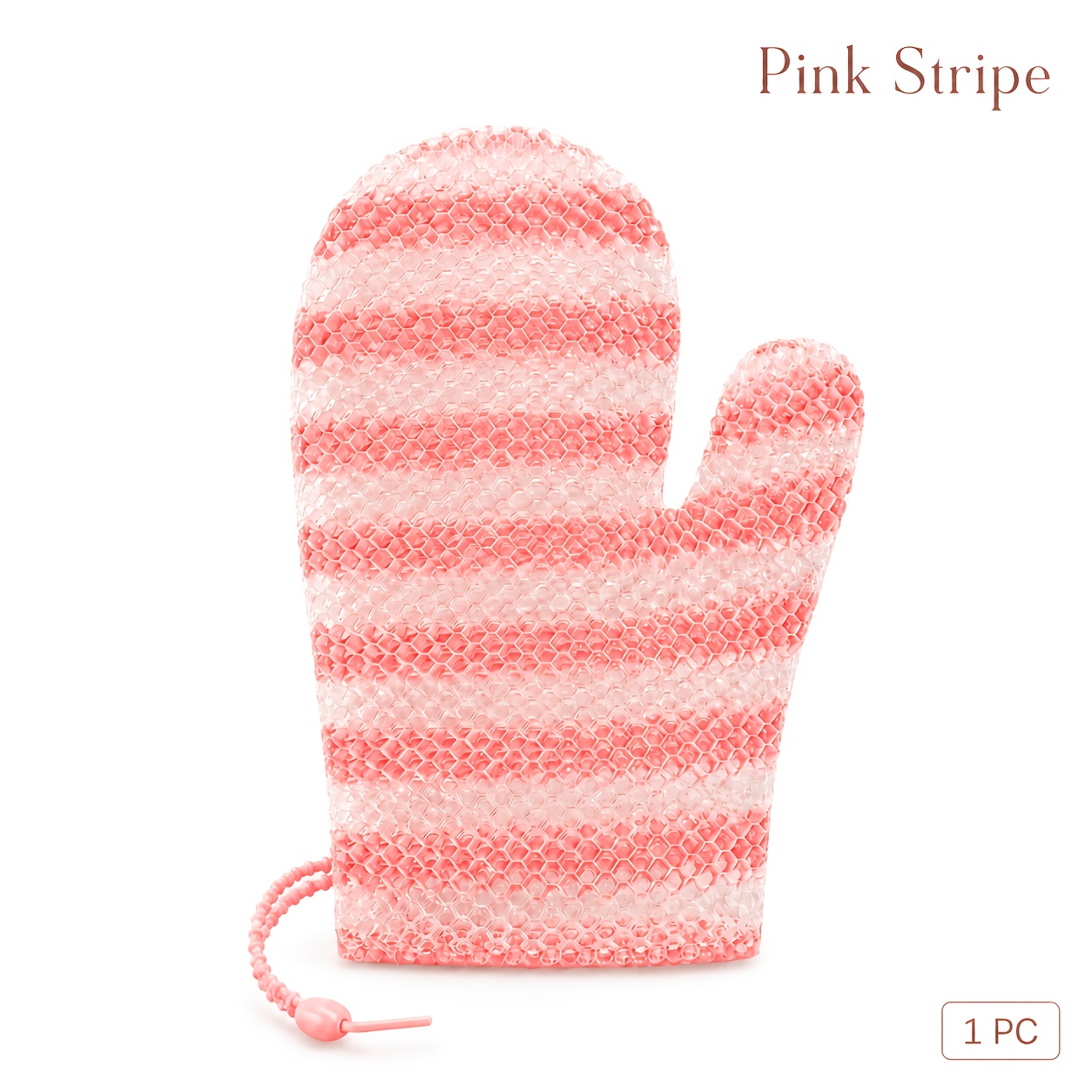 TPU Striped Exfoliating Shower Glove, Soft Bath Scrubber Mitt