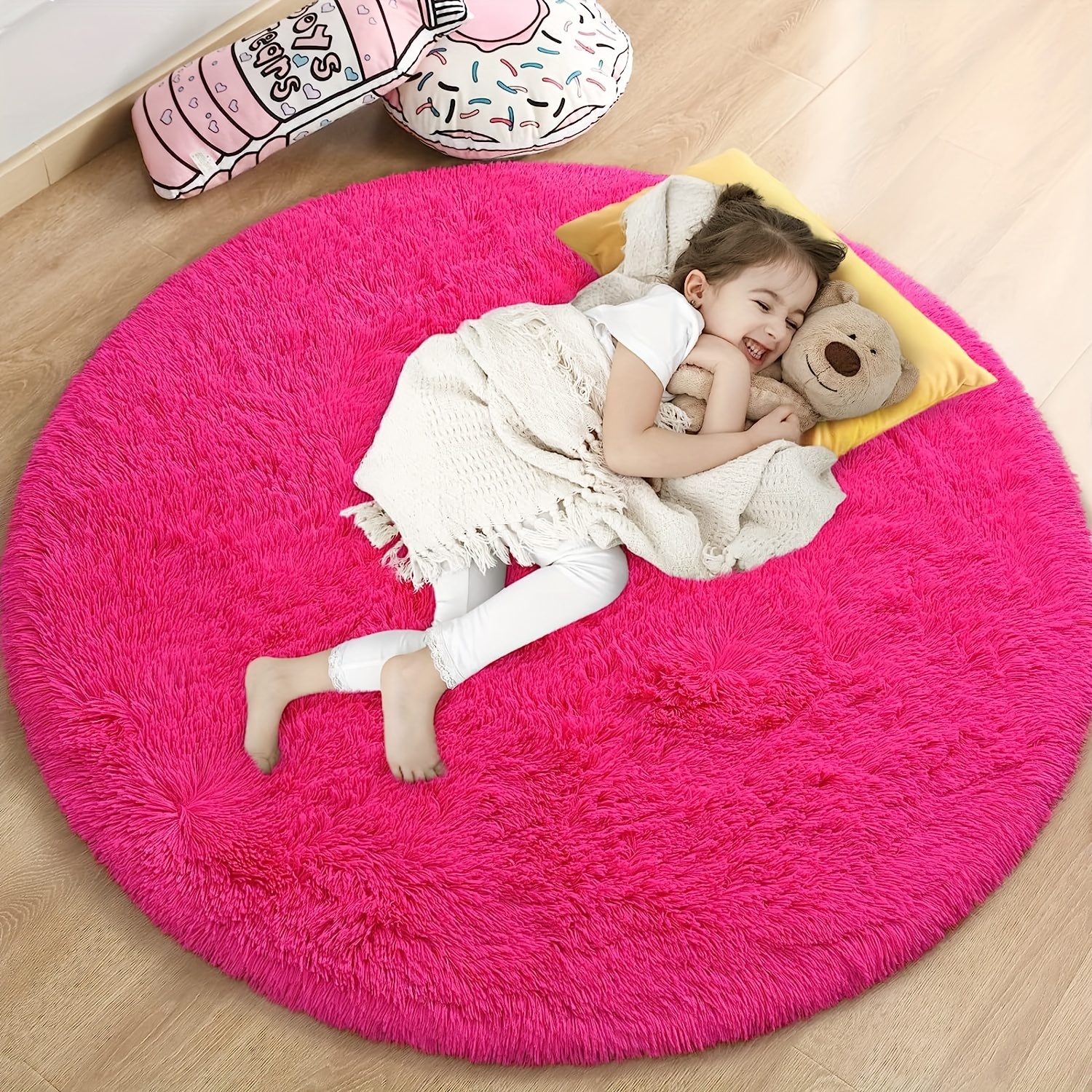 1  and fluffy shaggy rug non slip and waterproof   living room bedroom nursery game room   carpet teenage room decoration and room decor 4x4 details 15