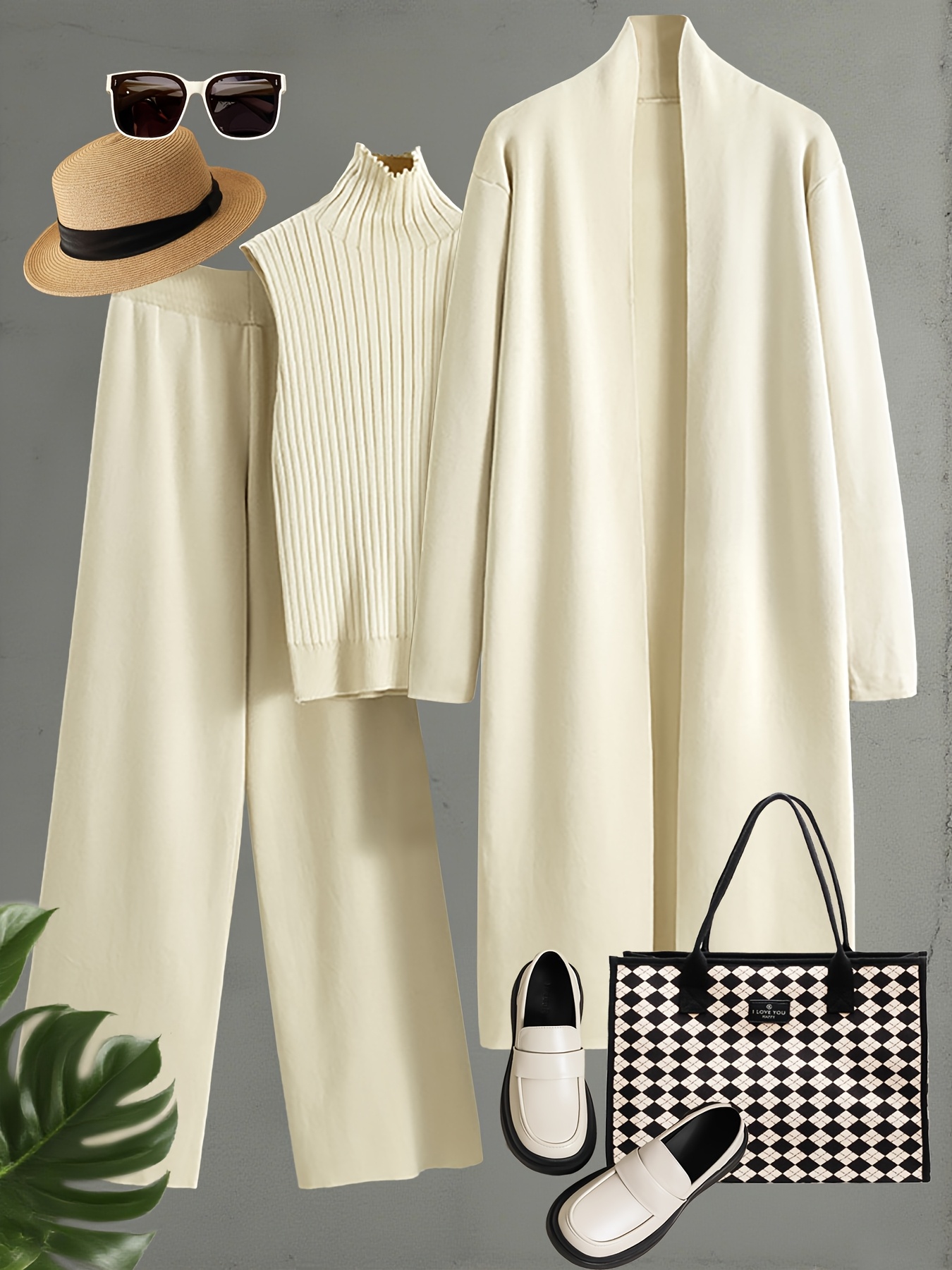 autumn and winter womens outfits multiple sets of womens sweaters for fall and winter solid color three piece sweater sets cardigan sweater outfits casual elegant womens ensembles popular   koreans top and   sets Product details 3