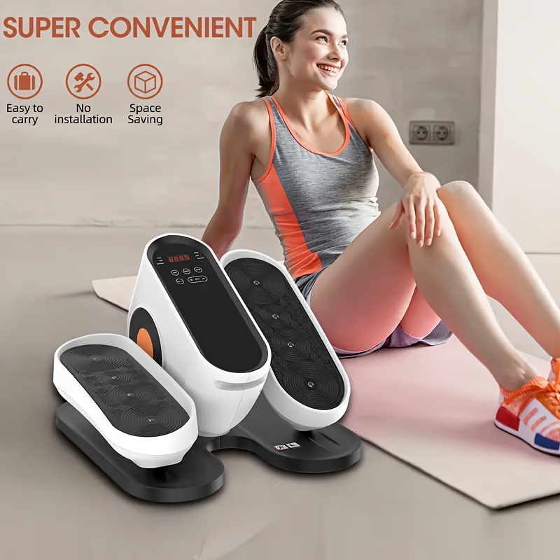 Under-desk Elliptical Trainer - Fully Assembled, Quiet, Portable, Seated Pedal Exerciser With Remote Control. 5 Automatic Modes + 15 Manual Speed Settings For Easy Home Exercise And Office Relaxation, Without Battery