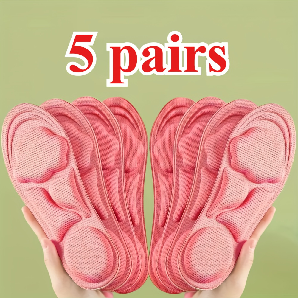 

5 Pairs Of Cherry Pink 6d Women's Insoles