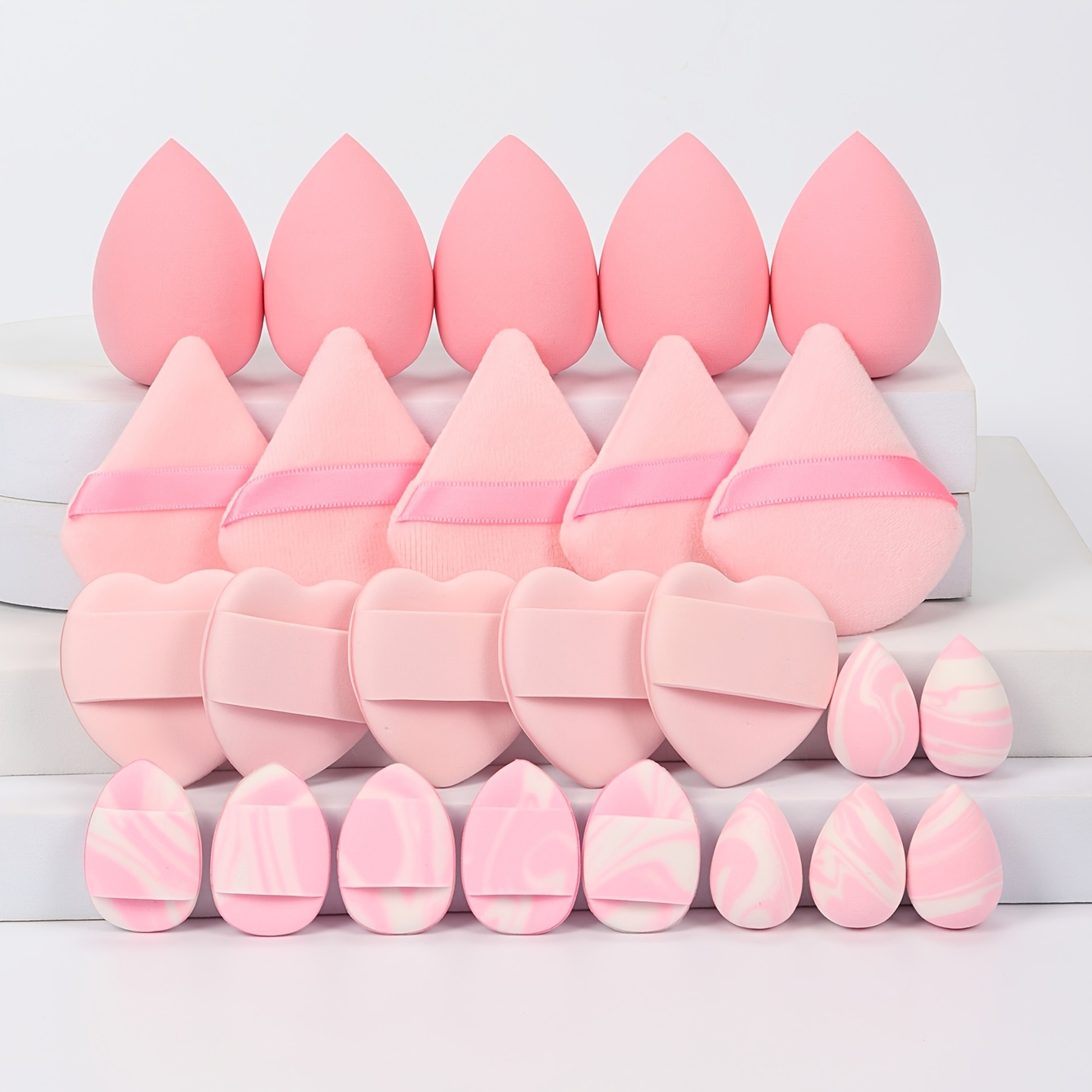E-shop 25-teiliges Make-up-Schwamm-Set, Make-up-Schwamm für BB-Creme, Foundation Concealer, ideal zum Abdecken von Hautunreinheiten Flecken, für das
